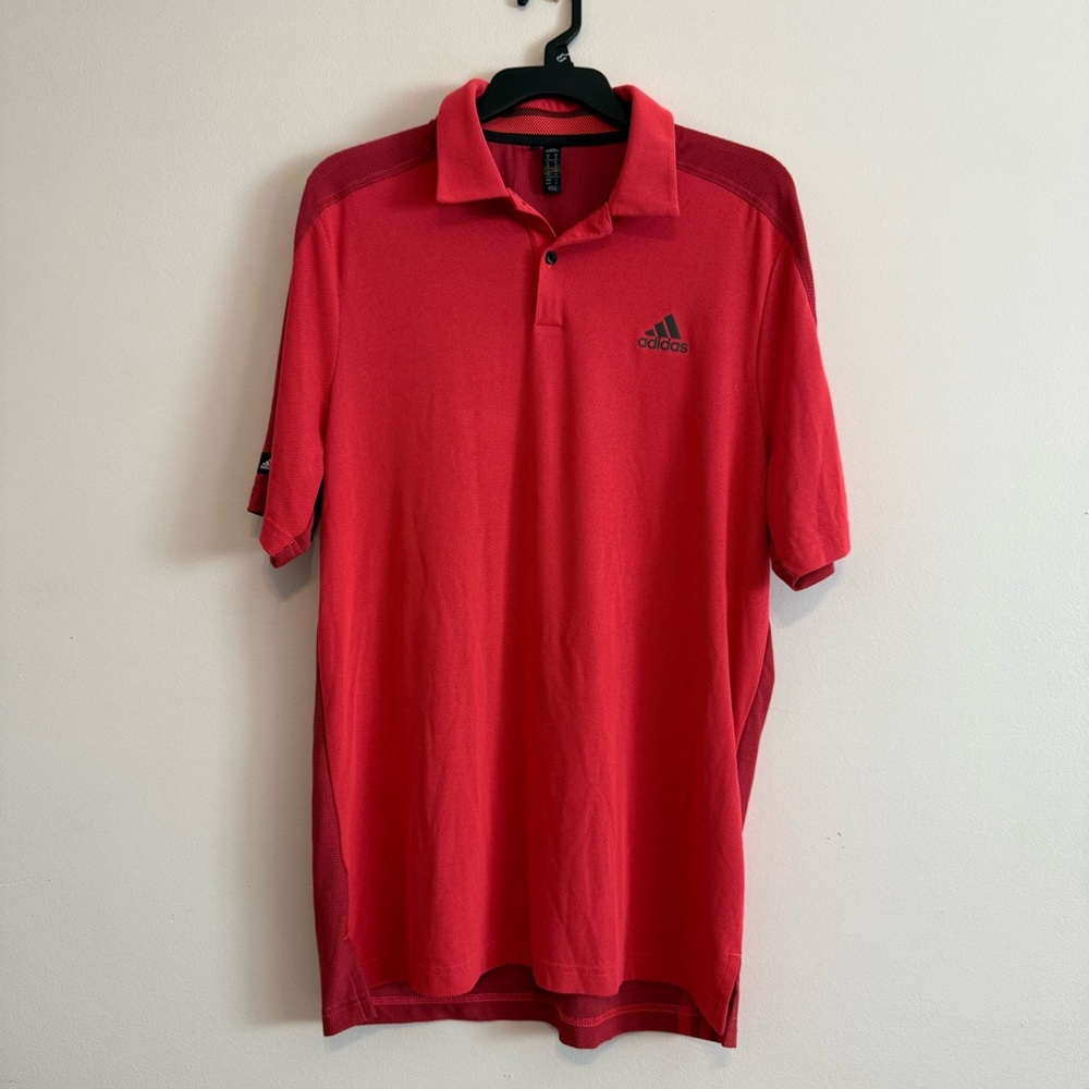 Adidas gold polo coral size medium